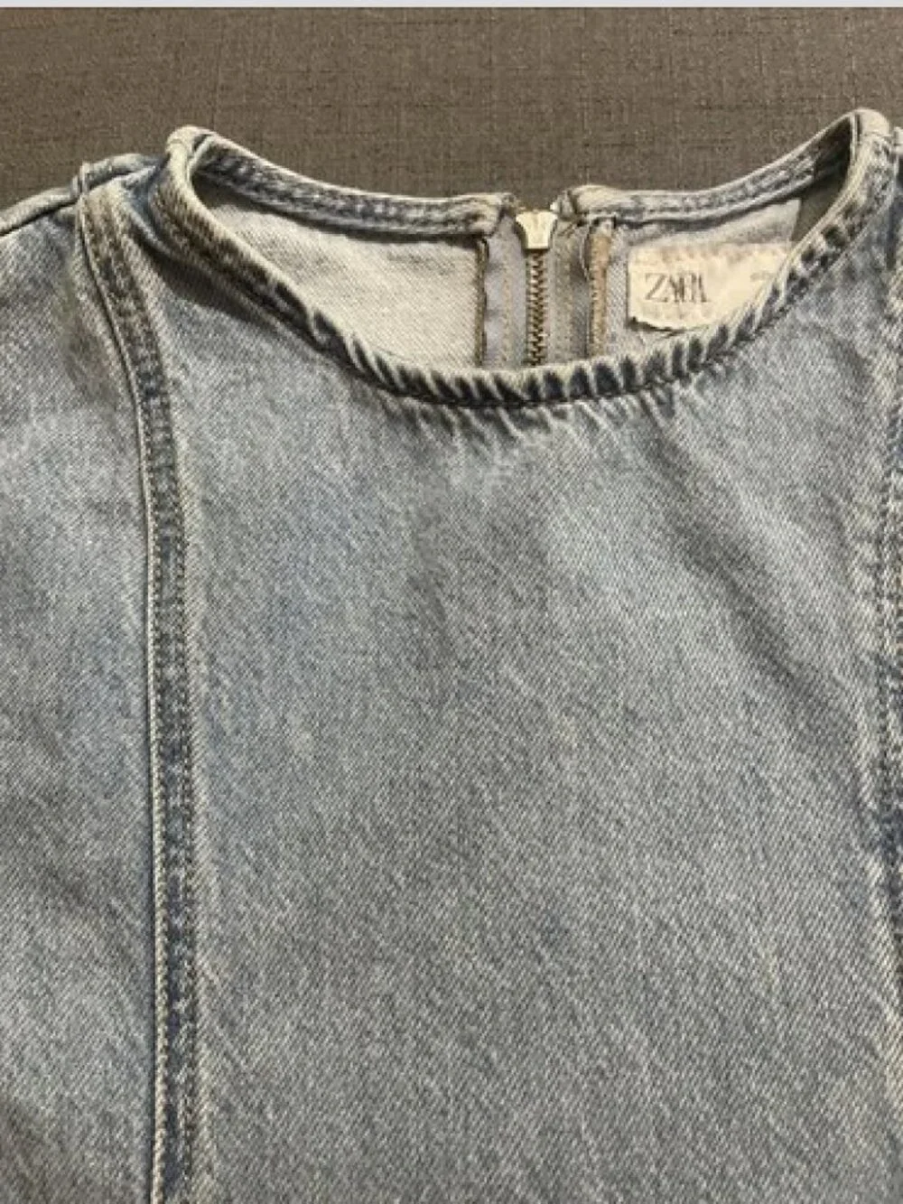 Zara Kids Girls Light Blue Denim Short Sleeve Dress SZ 9 Years